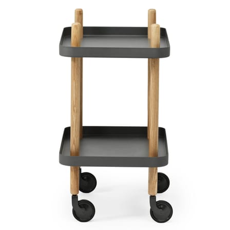 Carrello/tavolo d'appoggio Block metallo grigio /Sur ruote - Normann Copenhagen