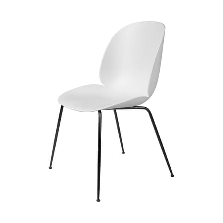 Chaise Beetle plastique blanc / Pieds noirs - Gubi