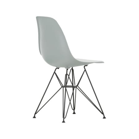 Chaise RE DSR - Eames Plastic Side Chair plastique gris / (1950) - Pieds noirs / Recyclé - Vitra