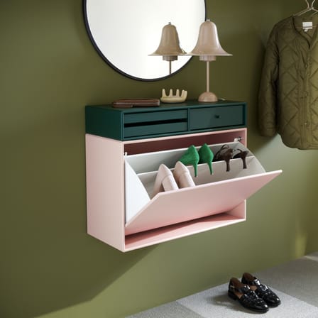 Coiffeuse Makeup bois vert / Console murale - L 69.6 x P 30 x H 12.6 cm - MONTANA