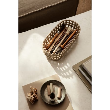 Corbeille Ceramic céramique beige / Ovale - 30 x 15 cm / Fait main - Ferm Living