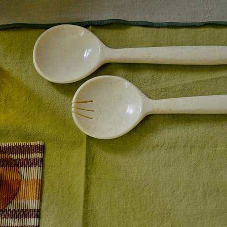 Couverts à salade  plastique jaune - HK LIVING