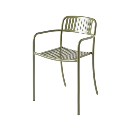 Fauteuil empilable Patio Lames métal vert / Lattes - Tolix