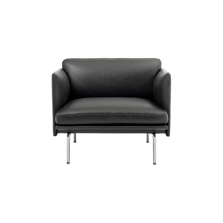 Fauteuil rembourré Outline cuir noir - Muuto