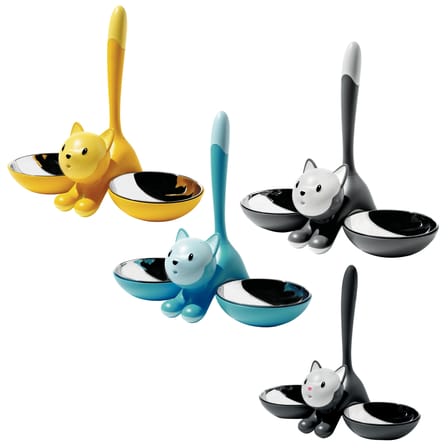 Gamelle Tigrito métal plastique noir / pour chat - Alessi