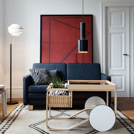 Lampadaire A808 métal blanc / Alvar Aalto, 1955 - ARTEK