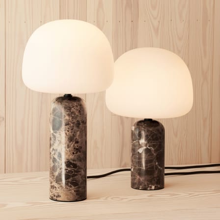 Lampe de table Kin LED marbre marron / Ø 20 x H 40 cm - Northern 