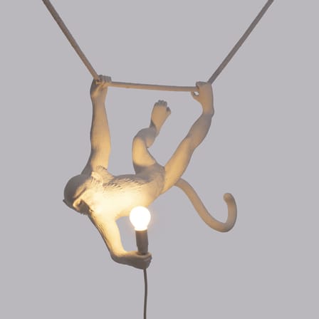 Lampe Monkey Swing plastique blanc / Indoor - L 60 cm - Seletti