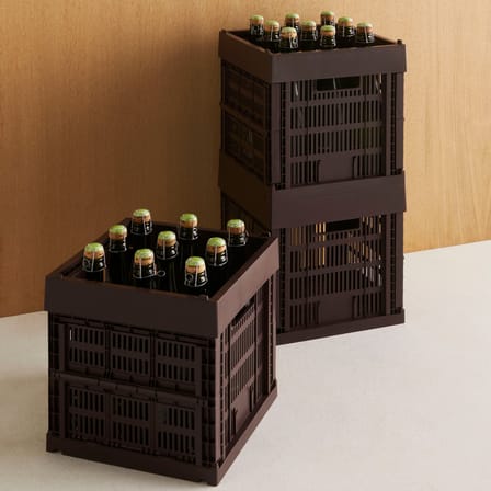 Panier Colour Crate Cube plastique rouge / 29,5 x 29,5 x H 29 cm - Recyclé / Seconde vie - Hay