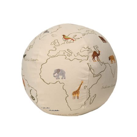 Pouf enfant The World tissu blanc / Ø 50 cm - Ferm Living