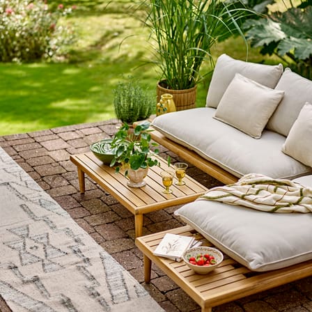 Salon de jardin Cesano / Canapé d'angle + table basse - Bloomingville