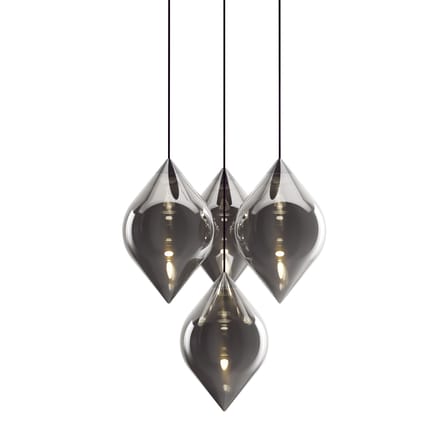 Sospensione Flare Top LED vetro argento - Tom Dixon