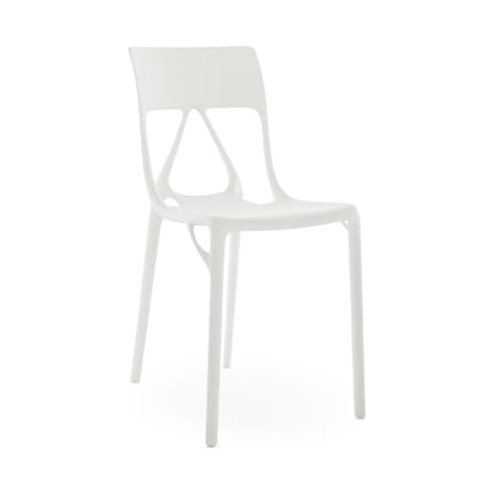 A.I. Lite Stacking chair plastic material white / Designed by artificial intelligence - Recycled - Kartell