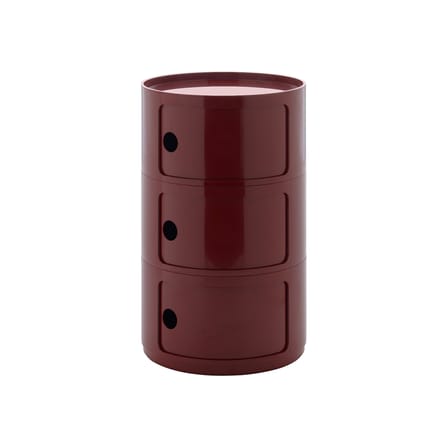 Componibili New Big Storage plastic material red / 3 Drawer - Ø 42 x H 69.5 cm - Kartell