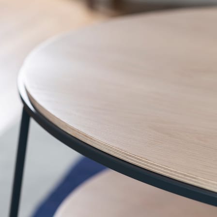 Table basse Eugénie Large gris bois naturel / Ø 90 - Chêne - Hartô