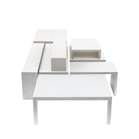 Table basse Quaderna 656 / 90 x 90 x H 30 cm - Superstudio, 1972 / Plastique lamifié - Zanotta
