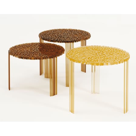 Table basse T-Table Basso plastique noir / Ø 50 x H 28 cm - Kartell