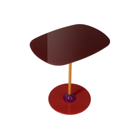 Table d'appoint Thierry verre rouge / 33 x 50 x H 50 cm - Verre - Kartell