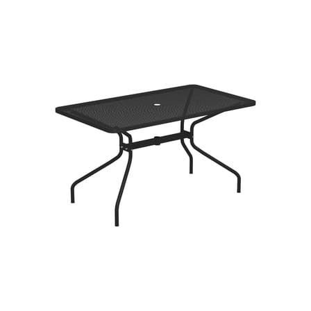Table rectangulaire Cambi métal noir / 140 x 80 cm - Trou pour parasol - Emu