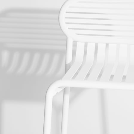 Tabouret de bar Week-End métal blanc / Aluminium - H 80 cm - Petite Friture