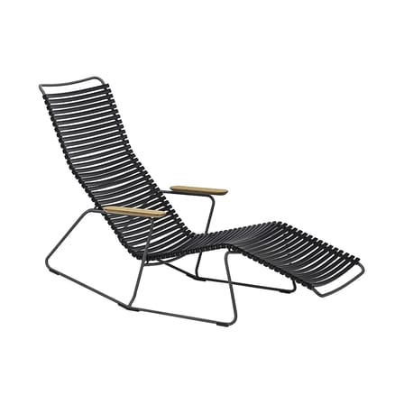 Transat inclinable Click Sunrocker plastique noir / 2 positions - Houe