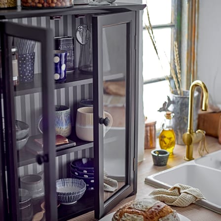 Hazem Wall storage wood black / W 51.5 x D 22.5 x H 66.5 cm - Bloomingville