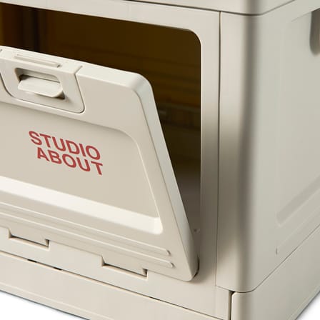 Boîte Box Large plastique gris / 50 x 35,5 x H 29 cm - Empilable - STUDIO ABOUT