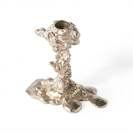 Bougeoir Drip Small métal argent / H 14 cm - Pols Potten
