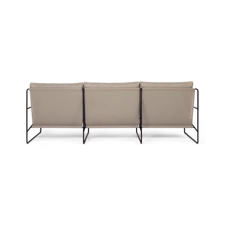 Canapé de jardin 3 places Desert tissu beige pieds noirs / L 233 cm - Ferm Living
