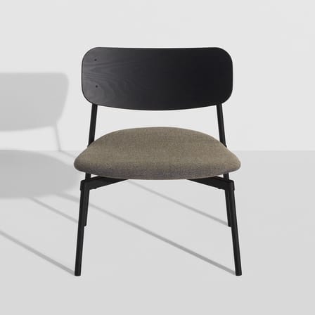 Fauteuil bas Fromme bois noir / Assise tissu - Petite Friture