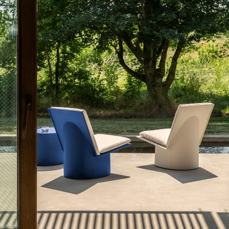 Fauteuil bas Valérie métal bleu - Serax