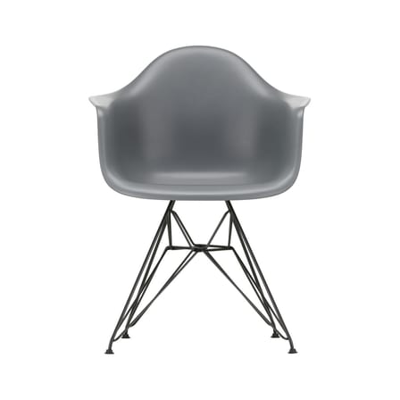 Fauteuil RE DAR - Eames Plastic Armchair plastique gris / (1950) - Pieds noirs / Recyclé - Vitra