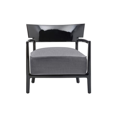 Gepolsterter Sessel Cara INDOOR plastikmaterial textil grau schwarz / Stoffbezug - Kartell