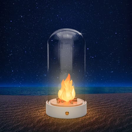 Lampe de table My Little Bonfire verre multicolore / LED - Ø 11 x H 22 cm - Seletti