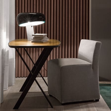 Lampe de table Snoopy métal noir / Base marbre - Castiglioni, 1967 - Flos