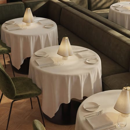 Lampe sans fil rechargeable Hornbæk LED toile beige - Gubi