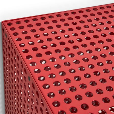 Rangement mural Perforated Cabinet Small métal rouge / L 89 x P 40 x H 45 cm - Hay