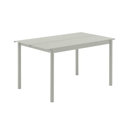 Linear Rectangular table metal grey / Steel - 140 x 75 cm - Muuto