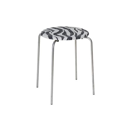 Petit Rond INDOOR Stool metal / Zebra-print fabric seat - Frama 