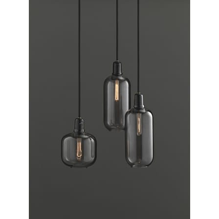 Suspension Amp Small verre marbre gris noir / Ø 14 x H 17 cm - marbre - Normann Copenhagen
