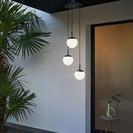 Suspension Mooon! Triple LED / Sphère verre - Bluetooth - Ø 15 cm - Fermob