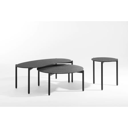 Table basse Undique céramique noir / Ø 91 x H 37 cm - Grès effet terrazzo / Seconde vie - Kartell