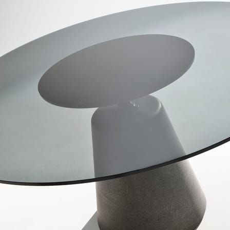 Table ronde Rock INDOOR / Ø 140 cm - Plateau verre - MDF Italia