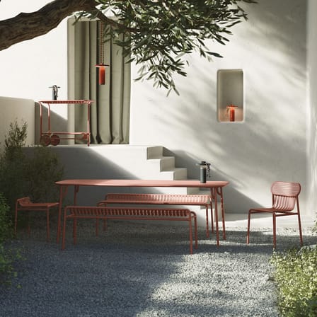 Tabouret empilable Week-end métal rouge / Aluminium - Petite Friture