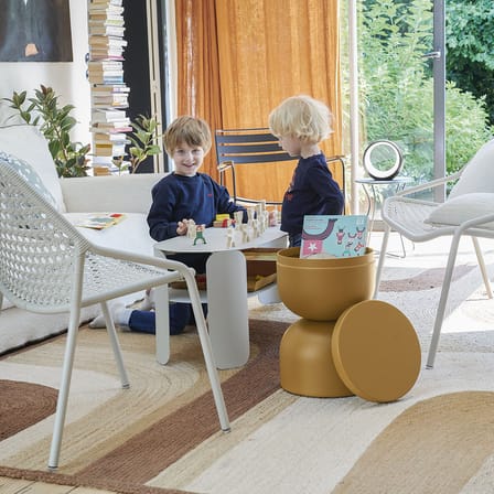 Tabouret Piapolo métal jaune / Coffre rangement - Fermob