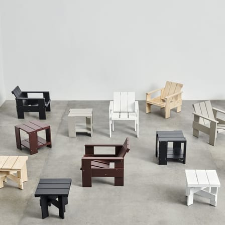 Tavolino Crate Outdoor legno bianco / Gerrit Rietveld - 49,5 x 49,5 x H 45 cm - Hay