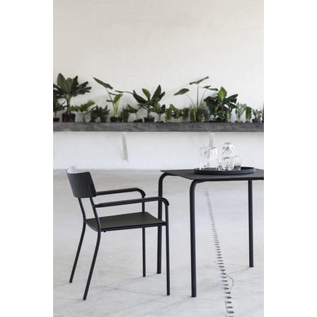 Tavolo quadrato August metallo nero / Alluminio - 70 x 70 cm - Serax