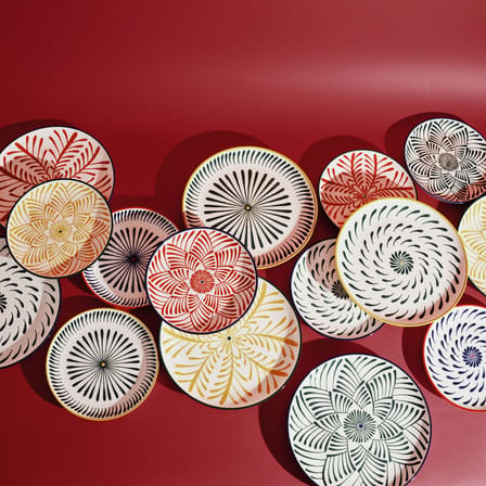 Teller Bazaar keramik grün / Set von 4 - Ø 26,5 cm - Serax