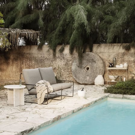 Canapé de jardin 2 places Desert tissu beige / L 156 cm - Ferm Living