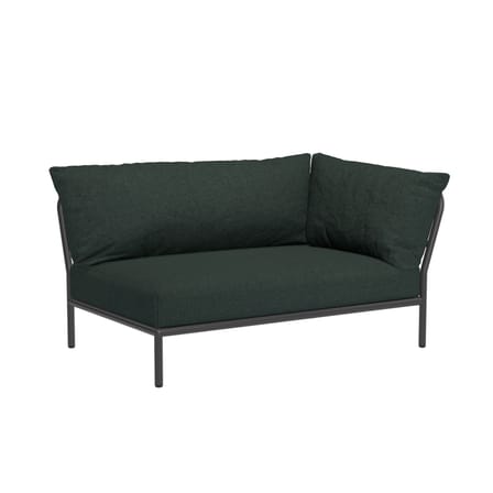 Canapé de jardin modulable Level 2 tissu vert / Dossier extra moelleux - Angle droit - L 139 x P 92,5  cm - Houe